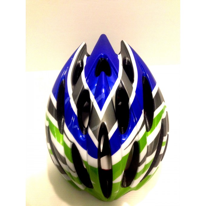 Casco para Bicicleta Fotona Verde, Azul, Gris y Blanco